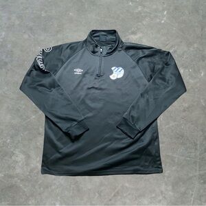 ☀️ Umbro Quarter Zip Athletic Soccer Sweater Mens Size Large Black